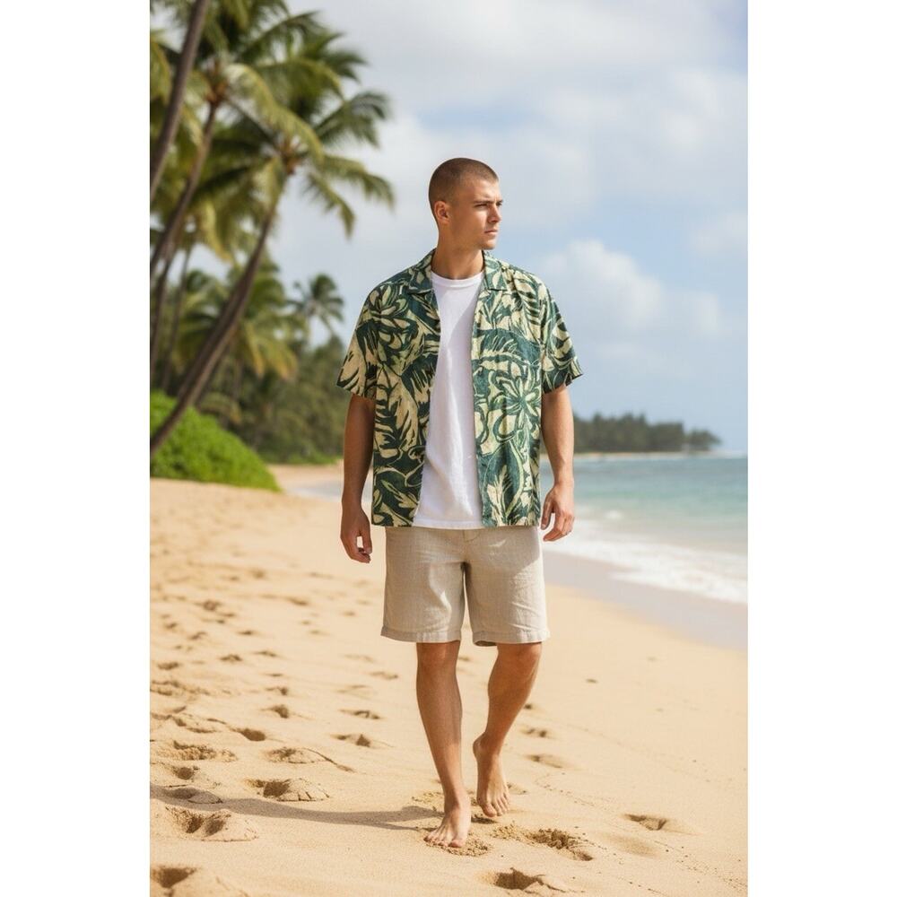 Jams World Hawaiian Shirt Tropical Floral Mens Large Camp Beach Rayon Vintage XL